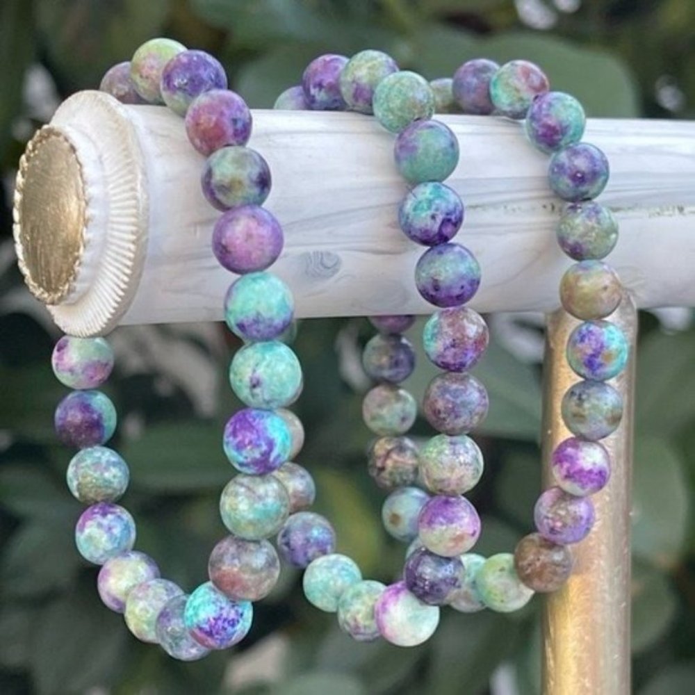 8mm Galaxy Calcite Stretch Bead Bracelet